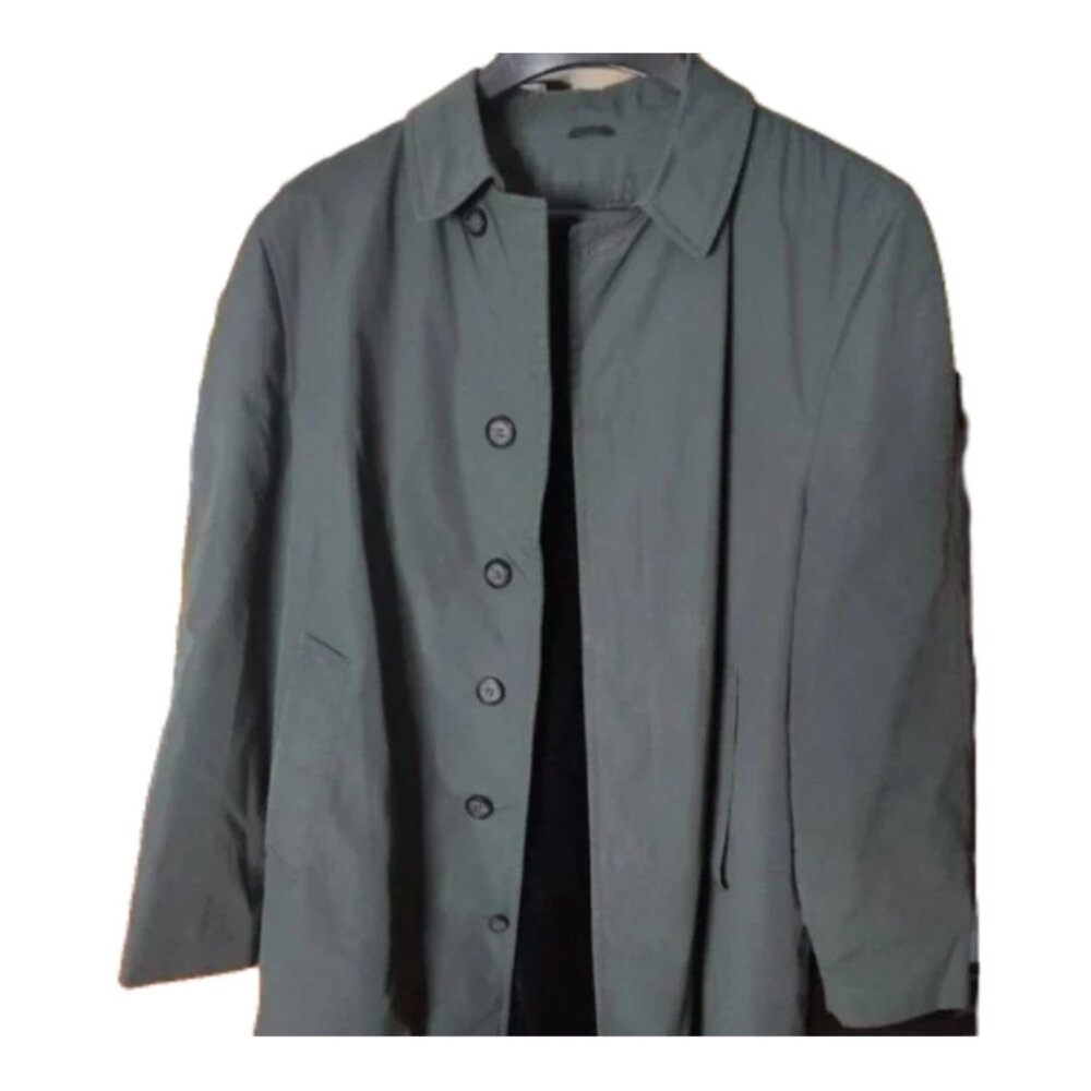 Brookford Mens All Weather Overcoat Green/Olive Removable Lining Size 40 Long